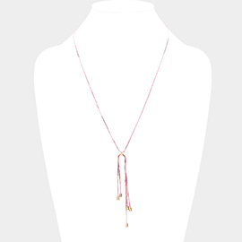 Drop Triple Strand Chain Pendant Necklace