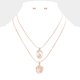 Layered Saint Mary Pendants Bib Necklace