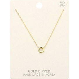 -O- Gold Dipped Initial Monogram Metal Pendant Necklace