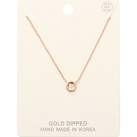 -O- Gold Dipped Initial Monogram Metal Pendant Necklace
