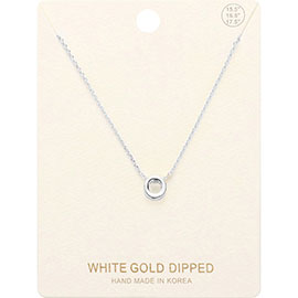 -O- White Gold Dipped Initial Monogram Metal Pendant Necklace
