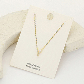 -Y- CZ Stone Paved Initial Monogram Pendant Necklace