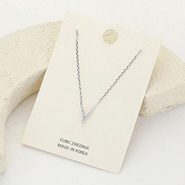 -Y- CZ Stone Paved Initial Monogram Pendant Necklace