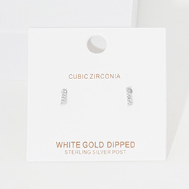 -I- Cubic Zirconia Initial Monogram Stud Earrings