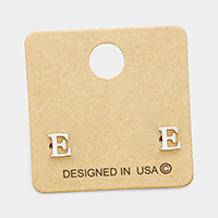 -E- Metal Initial Monogram Stud Earrings