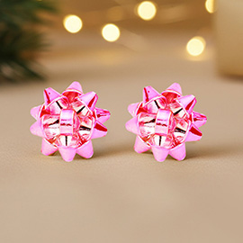 Christmas Gift Bow Stud Earrings