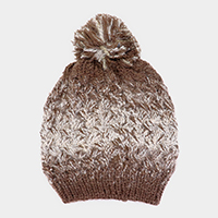 Cable knit Pom Pom Beanie Hat