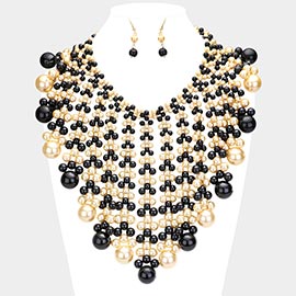Pearl Bubble Collar Statement Necklace