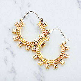 Ethnic Patterned Metal Earrings