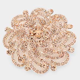 Pave Flower Pin Brooch