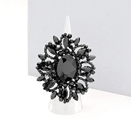 Oval Crystal Cluster Stretch Ring