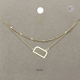 -D- Initial Monogram Brass Metal Necklace