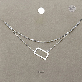-D- Initial Monogram Brass Metal Necklace
