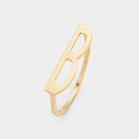 -B- Initial Monogram Brass Metal Ring