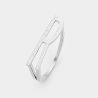 -R- Initial Monogram Brass Metal Ring