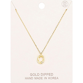 -O- Gold Dipped Initial Monogram Metal Pendant Necklace
