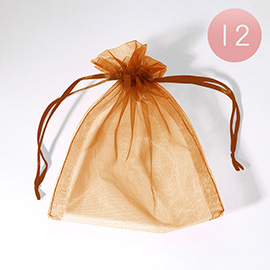 12PCS - 5.5 X 6.5 Ribboned Organza Gift Bags