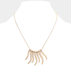 Metal Bar Fringe Necklace