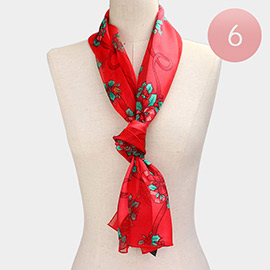 6PCS - Silk Feel Christmas Pattern Print scarf