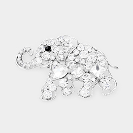 Jeweled Elephant Pin Brooch