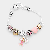 Pink Ribbon Hope Multi Bead Bracelet