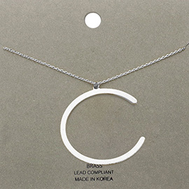 -c- Brass Initial Monogram Metal Pendant Necklace