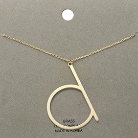 -d- Brass Initial Monogram Metal Pendant Necklace