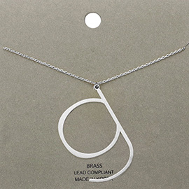 -g- Brass Initial Monogram Metal Pendant Necklace