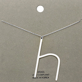 -h- Brass Initial Monogram Metal Pendant Necklace