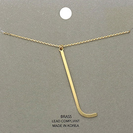 -l- Brass Initial Monogram Metal Pendant Necklace