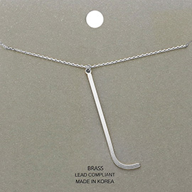 -l- Brass Initial Monogram Metal Pendant Necklace