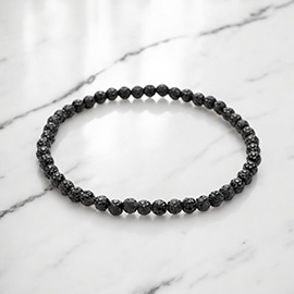 Rhinestone Pave Ball Stretch Bracelet