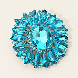 Marquise Crystal Statement Flower Pin Brooch