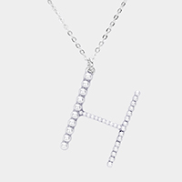 H - Pearl Statement Initial Monogram Pendant Necklace