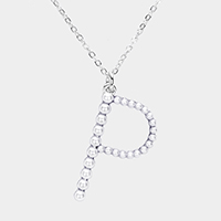 P - Pearl Statement Initial Monogram Pendant Necklace