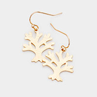  
Brass Metal Tree Dangle Earrings 