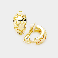 Star Cut out Metal Clip On Earrings 
