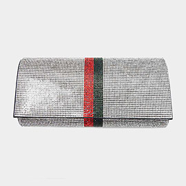 Color Block Bling Evening Clutch Crossbody Bag