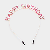 
Happy Birthday Crystal Rhinestone Headband 