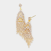 Crystal Rhinestone Drop Evening Earrings 