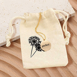 PERFECT Engraved Disc Pendant Necklace Gift Bag Set