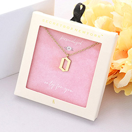 Secret Box -O- Initial Monogram Metal Pendant Necklace