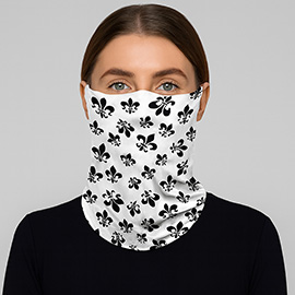 Fleur de Lis Print Seamless Face Tube Mask