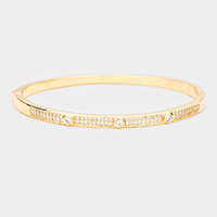 Gold Plated AAA CZ Cubic Zirconia Round Evening Bracelet