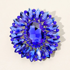 Marquise Crystal Statement Flower Pin Brooch