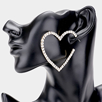 Rhinestone Open Heart Earrings