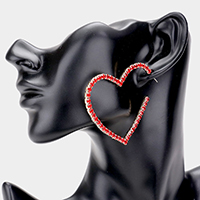 Rhinestone Open Heart Earrings