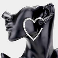 Rhinestone Open Heart Earrings