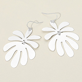 Metal Leaf Link Dangle Earrings