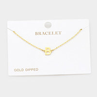 -B- Gold Dipped Metal Initial Monogram Charm Bracelet